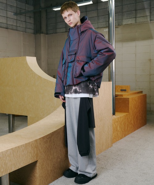 AIVER（アイバー）の「AIVER　ヘビースウェットレイヤードバギーパンツ（スウェットパンツ・メンズ・ブラック/グレー・SMALL/MEDIUM/LARGE）」の16枚目の写真