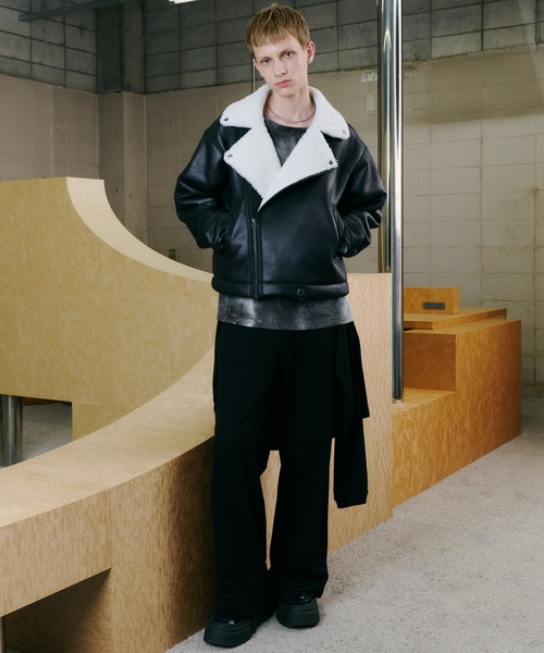 AIVER（アイバー）の「AIVER　ヘビースウェットレイヤードバギーパンツ（スウェットパンツ・メンズ・ブラック/グレー・SMALL/MEDIUM/LARGE）」の14枚目の写真