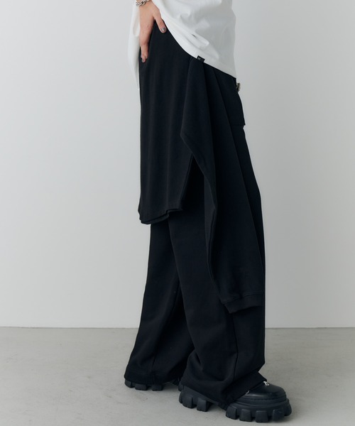 AIVER（アイバー）の「AIVER　ヘビースウェットレイヤードバギーパンツ（スウェットパンツ・メンズ・ブラック/グレー・SMALL/MEDIUM/LARGE）」の21枚目の写真