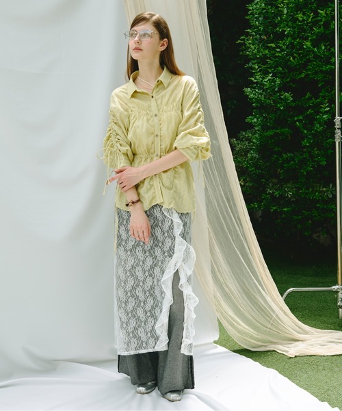 loin nuit（ロワンニュイ）の「frill slit cami onepiece / フリルスリットキャミワンピース（ワンピース・レディース・ホワイト/その他/ブラック・FREE）」の17枚目の写真