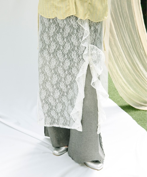 loin nuit（ロワンニュイ）の「frill slit cami onepiece / フリルスリットキャミワンピース（ワンピース・レディース・ホワイト/その他/ブラック・FREE）」の15枚目の写真