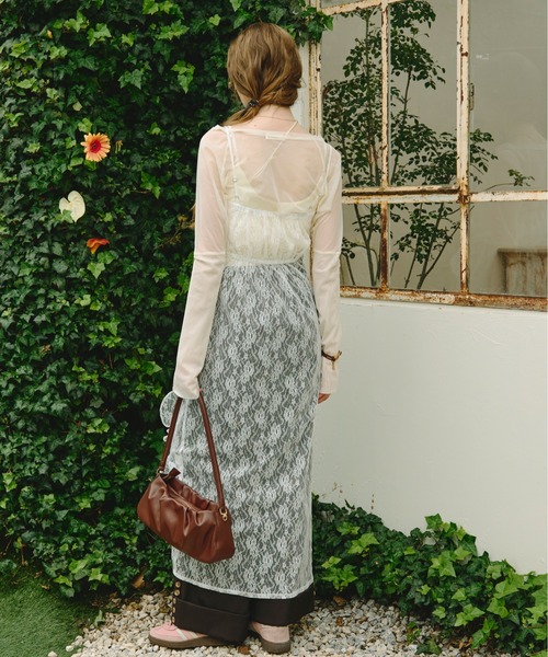 loin nuit（ロワンニュイ）の「frill slit cami onepiece / フリルスリットキャミワンピース（ワンピース・レディース・ホワイト/その他/ブラック・FREE）」の13枚目の写真