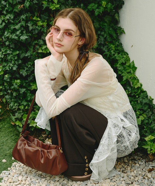 loin nuit（ロワンニュイ）の「frill slit cami onepiece / フリルスリットキャミワンピース（ワンピース・レディース・ホワイト/その他/ブラック・FREE）」の14枚目の写真