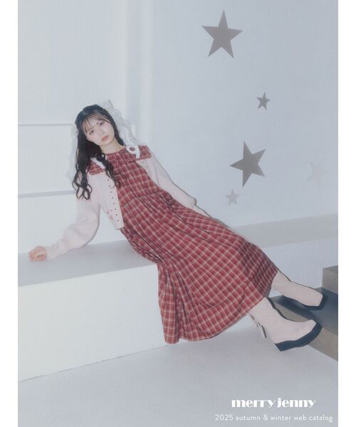 merry jenny（メリージェニー）の「ribbon dotパフスリーブニットカーディガン（カーディガン/ボレロ・レディース・アイボリー/グレー/レッド・FREE）」の6枚目の写真