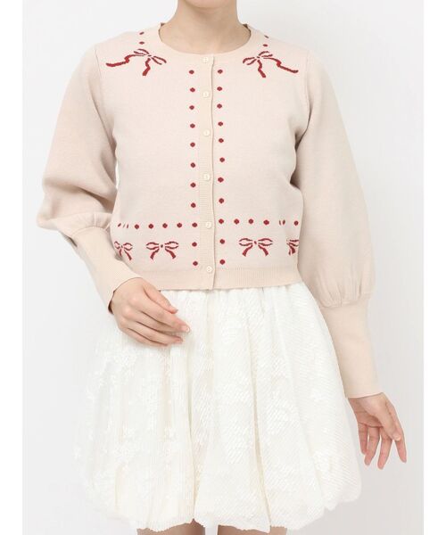 merry jenny（メリージェニー）の「ribbon dotパフスリーブニットカーディガン（カーディガン/ボレロ・レディース・アイボリー/グレー/レッド・FREE）」の20枚目の写真