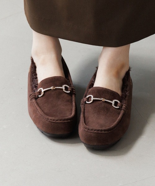 HIMIKO（ヒミコ）の「【HIMIKO】【撥水】ビジュービットふわふわモカシン/651320（モカシン/デッキシューズ・レディース・ダークブラウン/ブラック/グレー・21.5cm/22.0cm/22.5cm/23.0cm/23.5cm/24.0cm/24.5cm/25.0cm/25.5cm/26.0cm/26.5cm）」の10枚目の写真