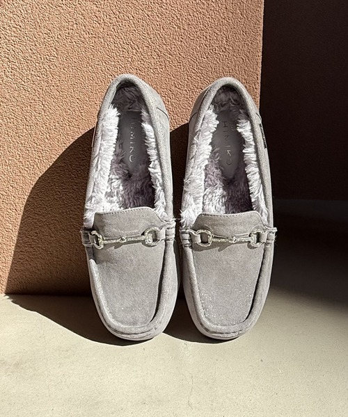 セール】【HIMIKO】【撥水】ビジュービットふわふわモカシン/651320