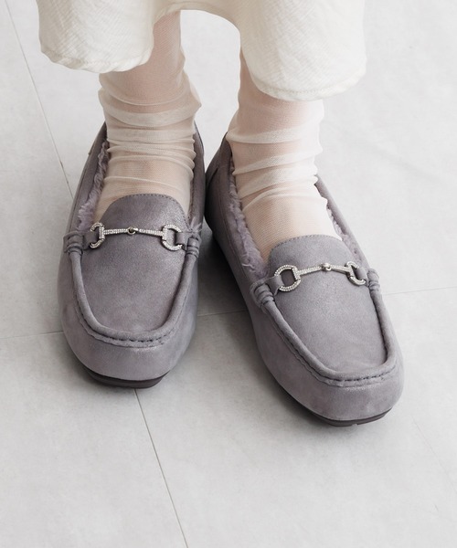 セール】【HIMIKO】【撥水】ビジュービットふわふわモカシン/651320