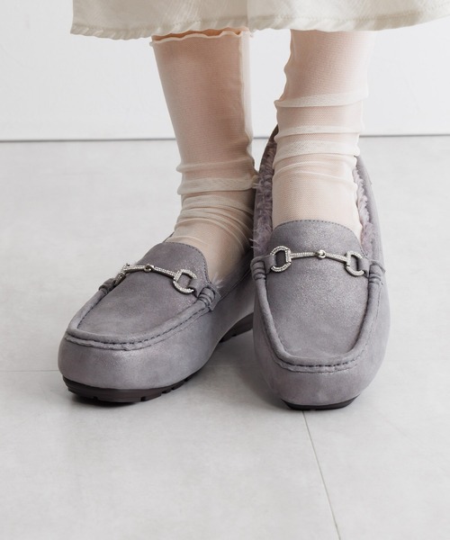 HIMIKO（ヒミコ）の「【HIMIKO】【撥水】ビジュービットふわふわモカシン/651320（モカシン/デッキシューズ・レディース・ダークブラウン/ブラック/グレー・21.5cm/22.0cm/22.5cm/23.0cm/23.5cm/24.0cm/24.5cm/25.0cm/25.5cm/26.0cm/26.5cm）」の18枚目の写真