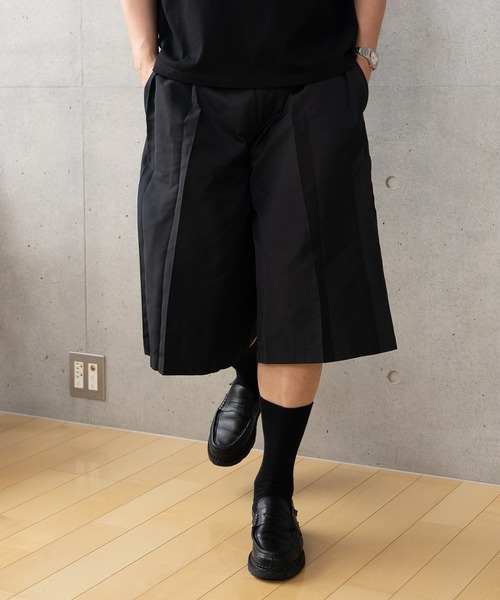 【送料無料】★AMOMENTO アモーメント タックショートパンツ ワイド 0 moment+ パンツ 「累計販売枚数2万枚突破！」センタープレス