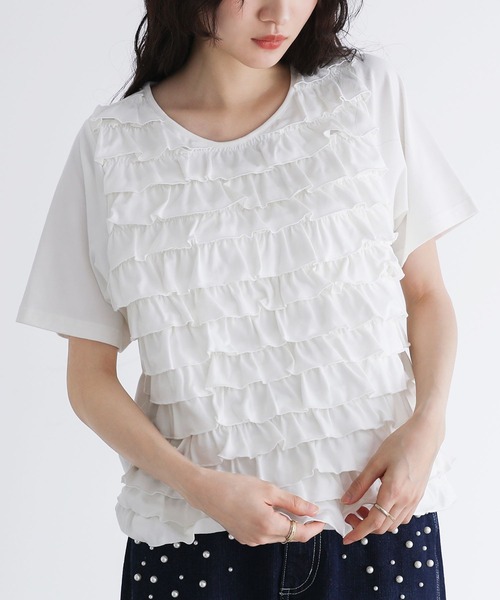 somari imagination（ソマリ イマジネーション）の「フリルカットソー（Tシャツ/カットソー・レディース・オフホワイト/ブラック・2/1）」の16枚目の写真