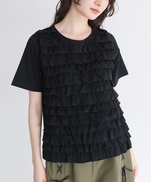 somari imagination（ソマリ イマジネーション）の「フリルカットソー（Tシャツ/カットソー・レディース・オフホワイト/ブラック・2/1）」の22枚目の写真