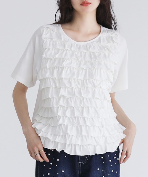 somari imagination（ソマリ イマジネーション）の「フリルカットソー（Tシャツ/カットソー・レディース・オフホワイト/ブラック・2/1）」の17枚目の写真