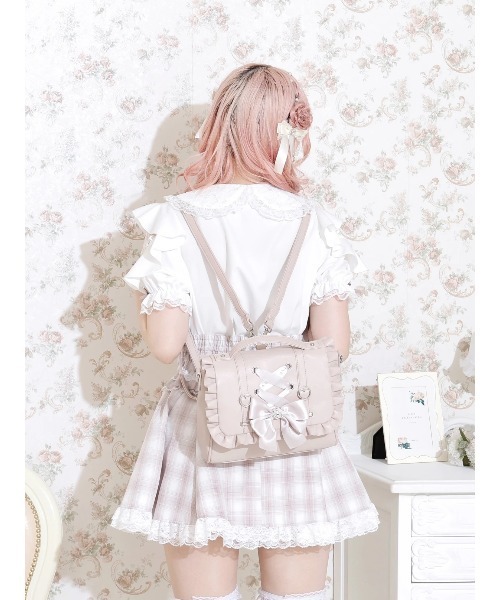 NOEMIE(ノエミー)の「レースアップ3WAYリュック(バックパック/リュック・レディース・ブラック/ピンク/アイボリー・ONE SIZE)」の17枚目の写真