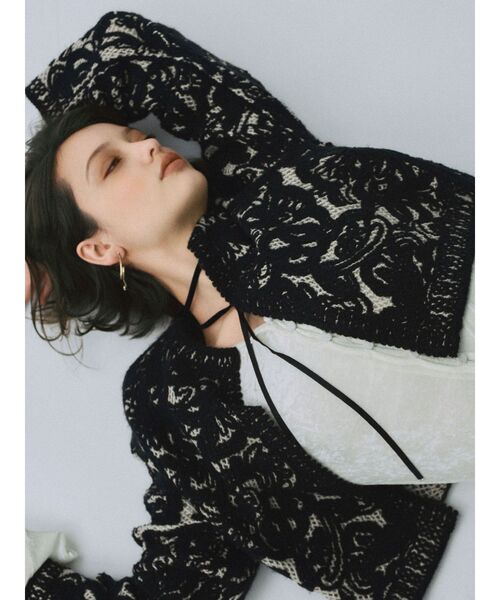 LAGUNAMOON（ラグナムーン）の「【WEB限定カラーあり】コードエンブロイダリーニットカーデ（カーディガン/ボレロ・レディース・オフホワイト/ブラウン/その他1/その他・FREE）」の9枚目の写真