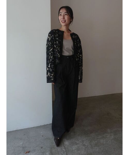 セール】【WEB限定カラーあり】コードエンブロイダリーニットカーデ