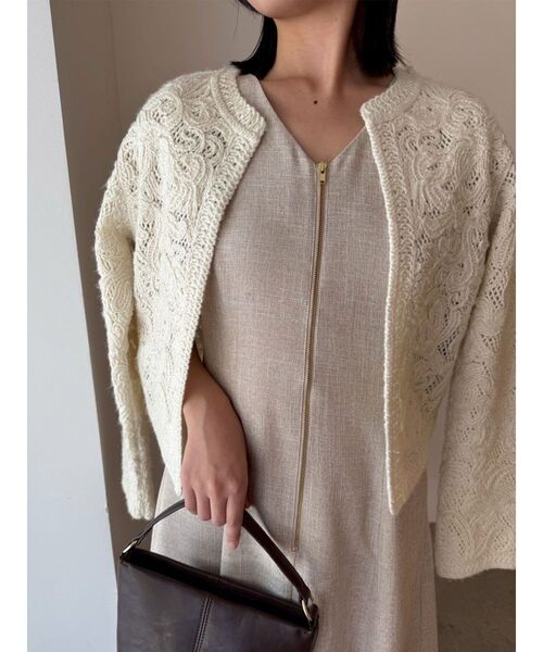 LAGUNAMOON（ラグナムーン）の「【WEB限定カラーあり】コードエンブロイダリーニットカーデ（カーディガン/ボレロ・レディース・オフホワイト/ブラウン/その他1/その他・FREE）」の10枚目の写真