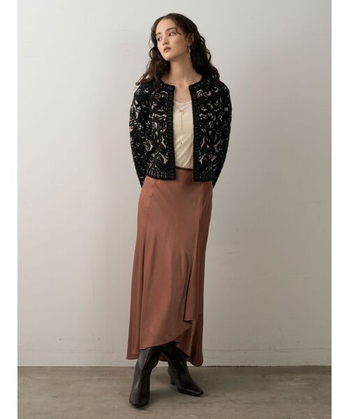 ♡ ラグナムーン コードエンブロイダリーニットカーデ