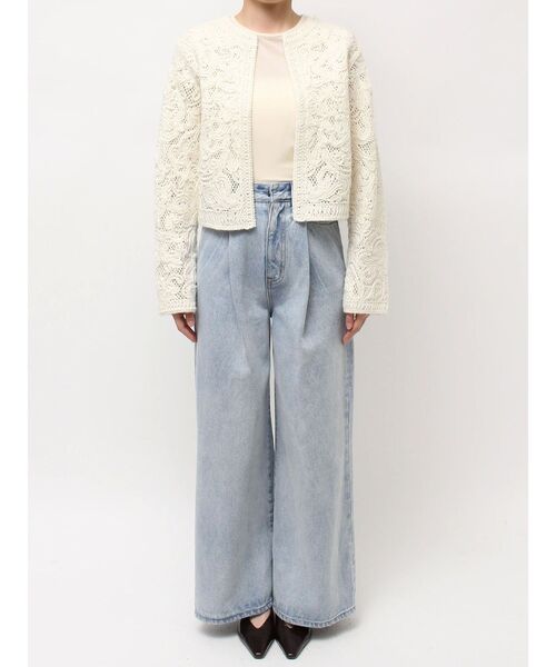 セール】【WEB限定カラーあり】コードエンブロイダリーニットカーデ