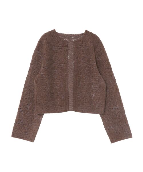 セール】【WEB限定カラーあり】コードエンブロイダリーニットカーデ