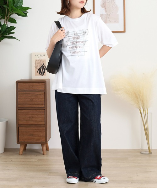 BRODIAEA(ブローディア)の「BRODIAEA かすれプリント半袖Tシャツ(Tシャツ/カットソー・レディース・ブラック/オフホワイト/ライトグリーン/シルバーグレー・40)」の21枚目の写真