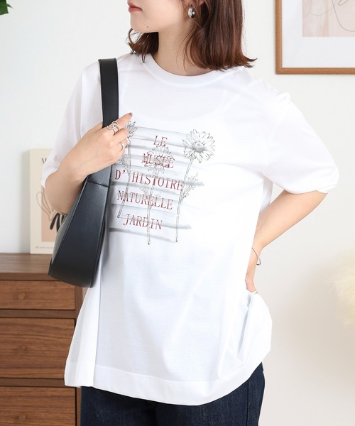 BRODIAEA(ブローディア)の「BRODIAEA かすれプリント半袖Tシャツ(Tシャツ/カットソー・レディース・ブラック/オフホワイト/ライトグリーン/シルバーグレー・40)」の20枚目の写真
