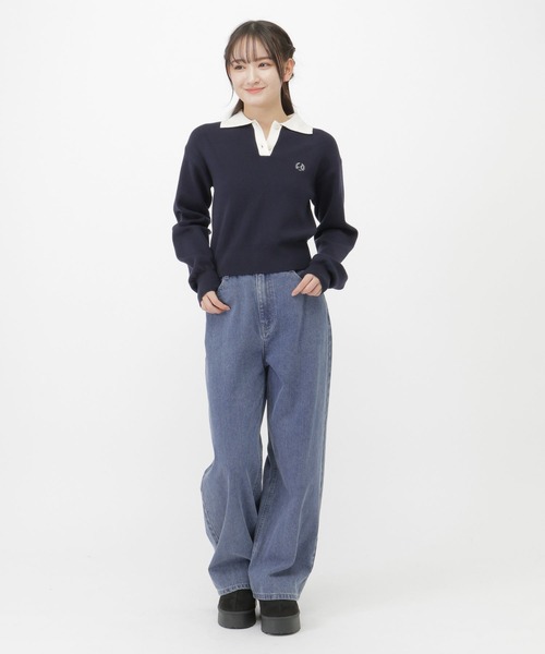 GLOBAL WORK(グローバルワーク)の「ワイドストレートデニム/AND YUA ANY/571656(デニムパンツ・キッズ・ブラック/ブルー/インディゴブルー/ライトブラウン/ブルー系5・SMALL/MEDIUM/LARGE)」の10枚目の写真