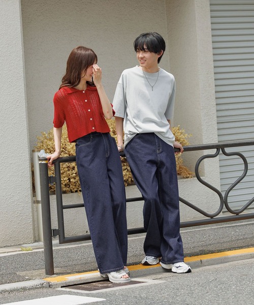 GLOBAL WORK(グローバルワーク)の「ワイドストレートデニム/AND YUA ANY/571656(デニムパンツ・キッズ・ブラック/ブルー/インディゴブルー/ライトブラウン/ブルー系5・SMALL/MEDIUM/LARGE)」の19枚目の写真