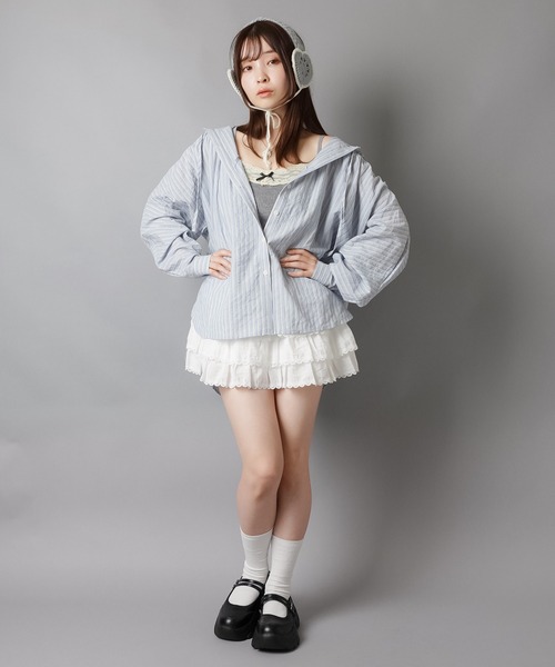 SPINNS(スピンズ)の「フリルミニスカート/カットレース/インナーパンツ付き(スカート・レディース・ホワイト・ONESIZE)」の19枚目の写真