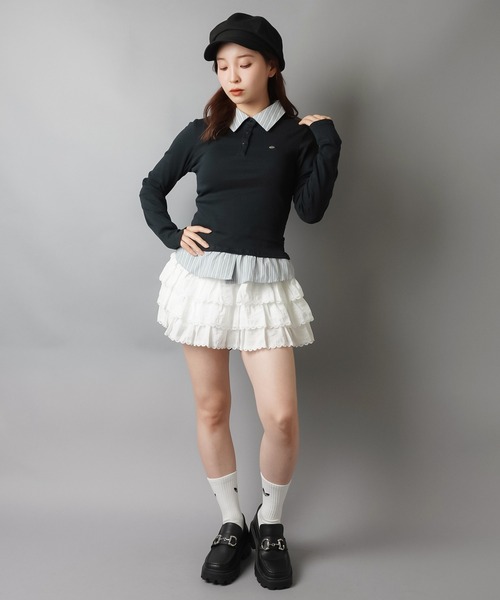 SPINNS(スピンズ)の「フリルミニスカート/カットレース/インナーパンツ付き(スカート・レディース・ホワイト・ONESIZE)」の11枚目の写真