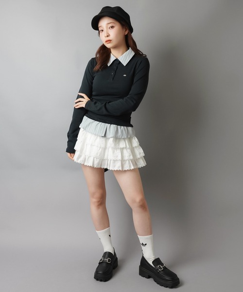 SPINNS(スピンズ)の「フリルミニスカート/カットレース/インナーパンツ付き(スカート・レディース・ホワイト・ONESIZE)」の12枚目の写真