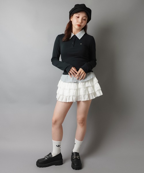 SPINNS(スピンズ)の「フリルミニスカート/カットレース/インナーパンツ付き(スカート・レディース・ホワイト・ONESIZE)」の13枚目の写真