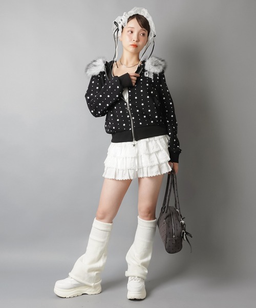 SPINNS(スピンズ)の「フリルミニスカート/カットレース/インナーパンツ付き(スカート・レディース・ホワイト・ONESIZE)」の16枚目の写真