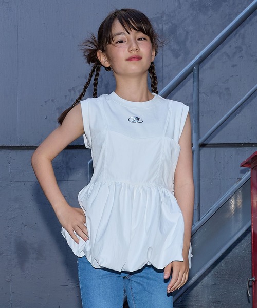 BISKEE(ビスキー)の「バルーンキャミソール×ノースリーブTシャツセット(Tシャツ/カットソー・キッズ・グレー/オフホワイト・140cm/150cm/160cm)」の20枚目の写真
