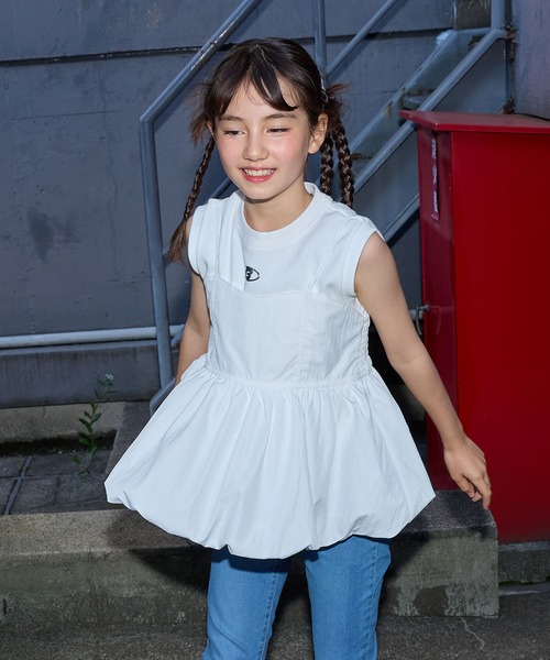 BISKEE(ビスキー)の「バルーンキャミソール×ノースリーブTシャツセット(Tシャツ/カットソー・キッズ・グレー/オフホワイト・140cm/150cm/160cm)」の21枚目の写真