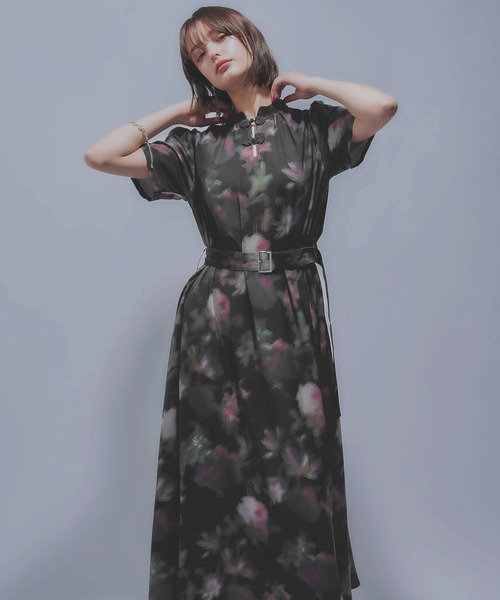 HARE（ハレ）の「Blurryフラワーワンピースガラチャイナワンピース