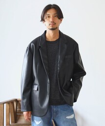 B:MING by BEAMS | ambiance / フェイクレザー ジャケット(ユニセックス)(テーラードジャケット)