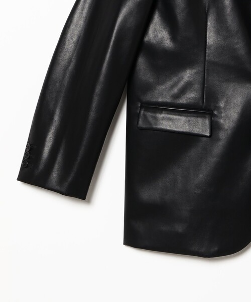 B:MING by BEAMS(ビーミングバイビームス)の「ambiance / フェイクレザー ジャケット(ユニセックス)(テーラードジャケット・メンズ・ブラック・S/M/L/XL)」の6枚目の写真