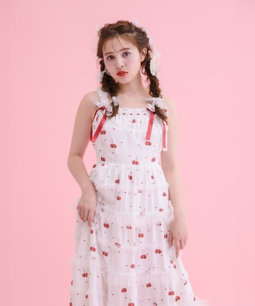 mellfy memory(メルフィーメモリー)の「Sweet cherry long ワンピース(ワンピース・レディース・ピンク・M/S)」の2枚目の写真
