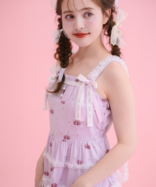 mellfy memory(メルフィーメモリー)の「Sweet cherry long ワンピース(ワンピース・レディース・ピンク・M/S)」の3枚目の写真