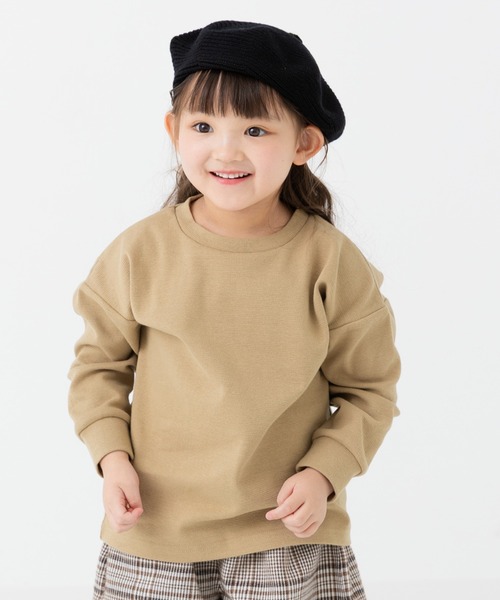 chil2(チルツー)の「ハイパーストレッチ 長袖Tシャツ(Tシャツ/カットソー・キッズ・ベージュ/ミント/ネイビー/ブラック/アイボリー/チャコールグレー・80cm/90cm/100cm/110cm/120cm/130cm/140cm/150cm)」の3枚目の写真