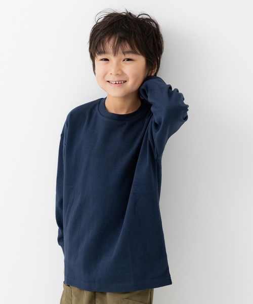 chil2(チルツー)の「ハイパーストレッチ 長袖Tシャツ(Tシャツ/カットソー・キッズ・ベージュ/ミント/ネイビー/ブラック/アイボリー/チャコールグレー・80cm/90cm/100cm/110cm/120cm/130cm/140cm/150cm)」の6枚目の写真
