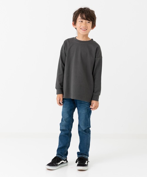 chil2(チルツー)の「ハイパーストレッチ 長袖Tシャツ(Tシャツ/カットソー・キッズ・ベージュ/ミント/ネイビー/ブラック/アイボリー/チャコールグレー・80cm/90cm/100cm/110cm/120cm/130cm/140cm/150cm)」の15枚目の写真