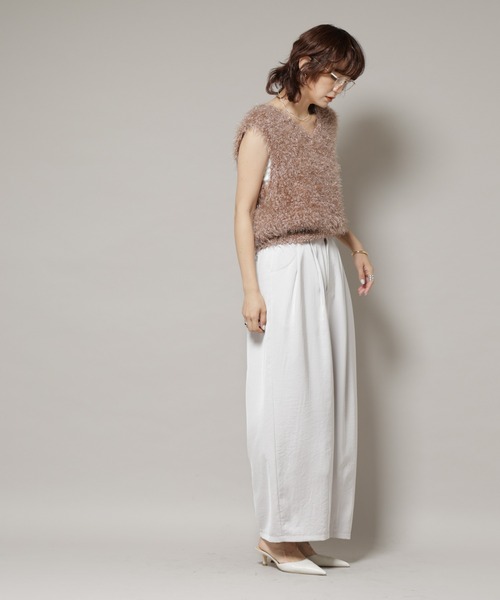 NANO universe(ナノユニバース)の「シャギーラメベスト(ベスト・レディース・ライトグレー/モカ・FREE)」の8枚目の写真