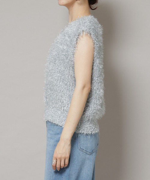 NANO universe(ナノユニバース)の「シャギーラメベスト(ベスト・レディース・ライトグレー/モカ・FREE)」の18枚目の写真