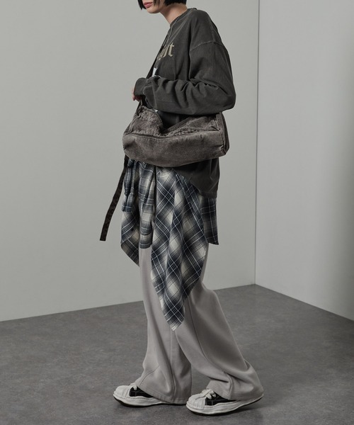 Alex ショルダーバック Alfred Alex】ヴィンテージ加工ウォッシュドデニムボストンショルダー