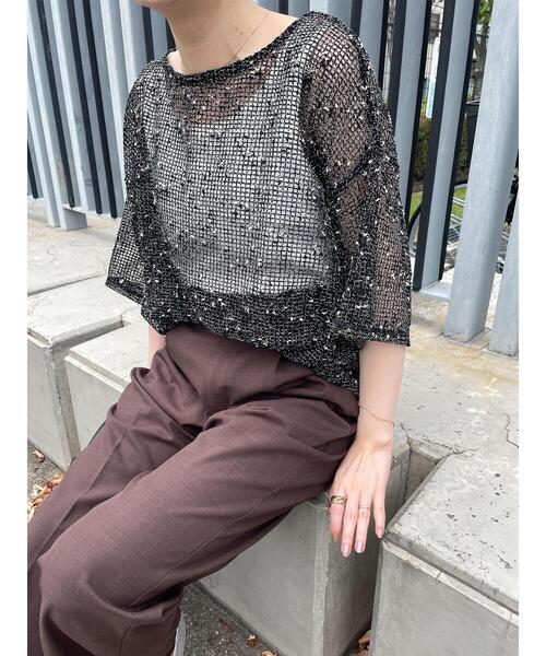 ehka sopo（エヘカソポ）の「メッシュプルオーバー（その他トップス・レディース・オフホワイト/ブルー/ブラック/ピンク/ベージュ・F）」の3枚目の写真