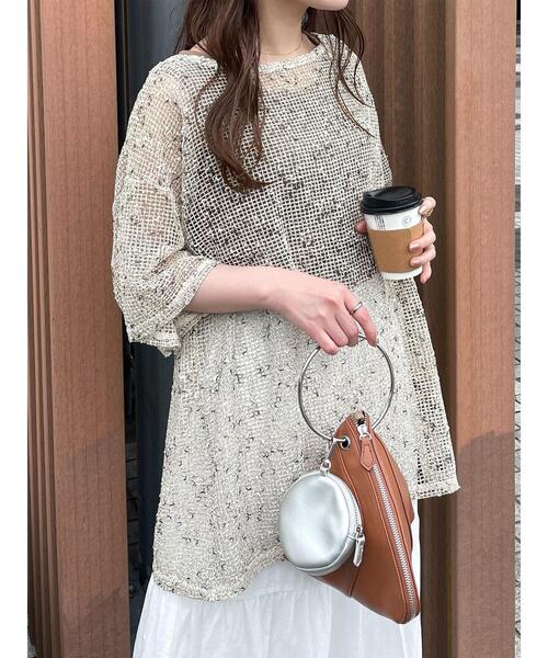 ehka sopo（エヘカソポ）の「メッシュプルオーバー（その他トップス・レディース・オフホワイト/ブルー/ブラック/ピンク/ベージュ・F）」の6枚目の写真