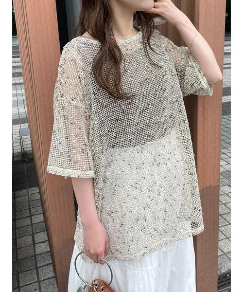 ehka sopo（エヘカソポ）の「メッシュプルオーバー（その他トップス・レディース・オフホワイト/ブルー/ブラック/ピンク/ベージュ・F）」の8枚目の写真