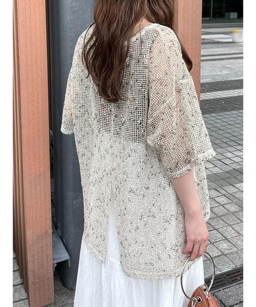 ehka sopo（エヘカソポ）の「メッシュプルオーバー（その他トップス・レディース・オフホワイト/ブルー/ブラック/ピンク/ベージュ・F）」の9枚目の写真